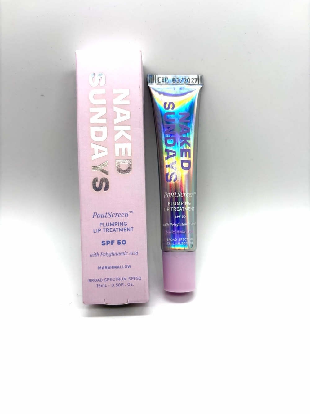 Naked Sundays PoutScreen Plumping Lip Treatment - Marshmallow Pink SPF 50 15ml